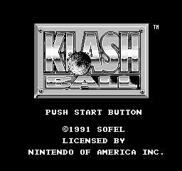 Klash Ball (USA) Title Screen